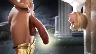 The Dickgirl's Long Fat Dick Filled All The Holes Of The Blonde One By One. 3d Animation NSFW Rule34 Porn