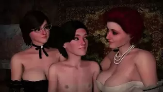 The Guy Was Very Happy When He Felt The Second Dickgirl's Cock - 3d Futanari Threesome Where Two Mommies Fucks One Guy And Cum On Face
