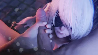 2B lipjob Facial  -hentai anime
