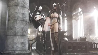 Futa Nuns Fuck in the Church  -hentai anime
