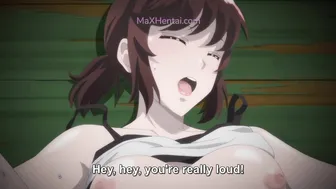 Cheating with Hairy Babe in Sauna While her Girlfriend Waiting Outside (Hentai)