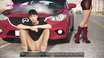 Cheating Wife gets a BBC while her Husband repair the Car (Animation)