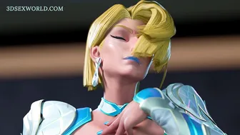 Blonde Emma Frost Sensual Blowjob with Cum Swallow (3D Sexgame) 60 Fps