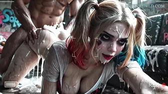 Kinky Harley Quinn Covered with Hot Cum (Realistic Sexgame) Ultra Quality