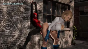 PAWG PowerGirl X SpiderMan with Long Dick (3D Gameplay)
