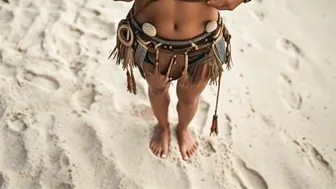 Hairy Ebony Beauty on Bahamas Island with BBC (AI Generated) Ultra Quality