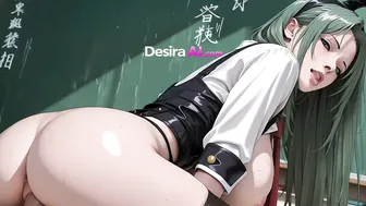 Green-Haired Hottie Mika Fucks In Classroom And Drowns In Cum