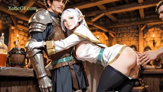 Frieren Inspired Elf Mage Cosplay Gangbang (AI Porn) Anime