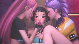 Total Domination Lesbian Femdom FFF Threesome (3D Animation)