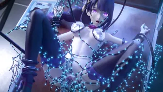 BDSM Babe Destroyed by Mechanical Tentacle (Animation)