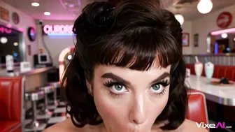 Curvy Vivian Spit Roasted Hard in 3D Diner Booth • AI Generated