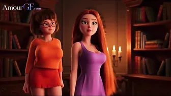 3D Animation Velma Eats Ass and Daphne Spreads in Steamy Bath