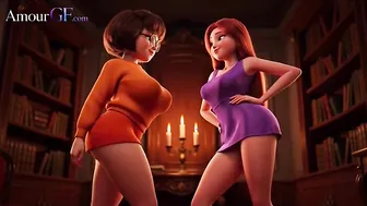 3D Animation Velma Eats Ass and Daphne Spreads in Steamy Bath