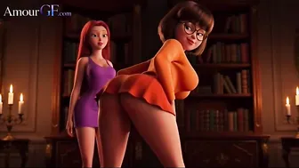 3D Animation Velma Eats Ass and Daphne Spreads in Steamy Bath