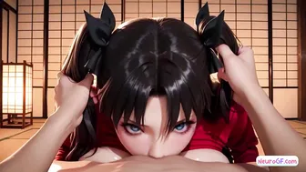 Big tits anime brunette rides hard and gets messy creamy cum