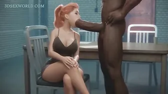 Tall Cheating Wife would do Anything to Save her Husband from the Jail (Anime 3D)