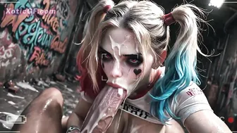 Harley Quinn Bathing in Sperm after Massive Creamy Loads (AI)