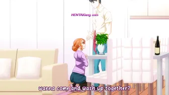 Big cock teenager washes and fucks his eager young MILF
