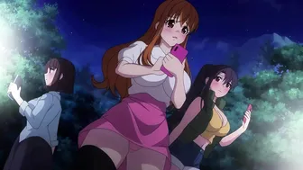 Flickering fire draws 3 shy girls closer to hot sex tonight