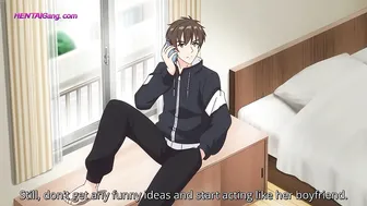 Cheating anime roommate rides hard before BF comes home