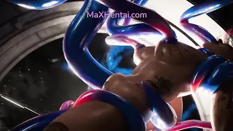 Judy Alvarez Trapped by a Terrifying Space Tenta (3D Animation)