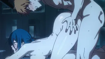 Denji pounds Reze into the classroom desk spreading her legs wide for messy creampie