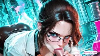 Smart beauty warms sterile room as your hands explore her science curves