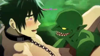 Twunk warrior gets wrecked in raw anal sex by the whole goblin pack in the cave