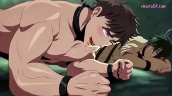 Nagi gets eaten out then he and the knight take raw orc gangbang sex