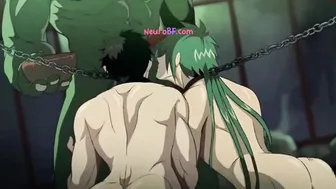 Nagi gets eaten out then he and the knight take raw orc gangbang sex