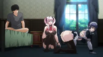 Candy pigtails & strict maid edge his cock with vibrator play and sticky food