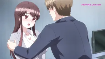 MILF boss stuck overnight gets throat fucked & filled hard on desk (ENG Dub)